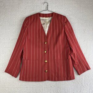 Aquascutum Vintage Women’s Blazer Pink / Red Jacket Size 14 Canada Made Read*